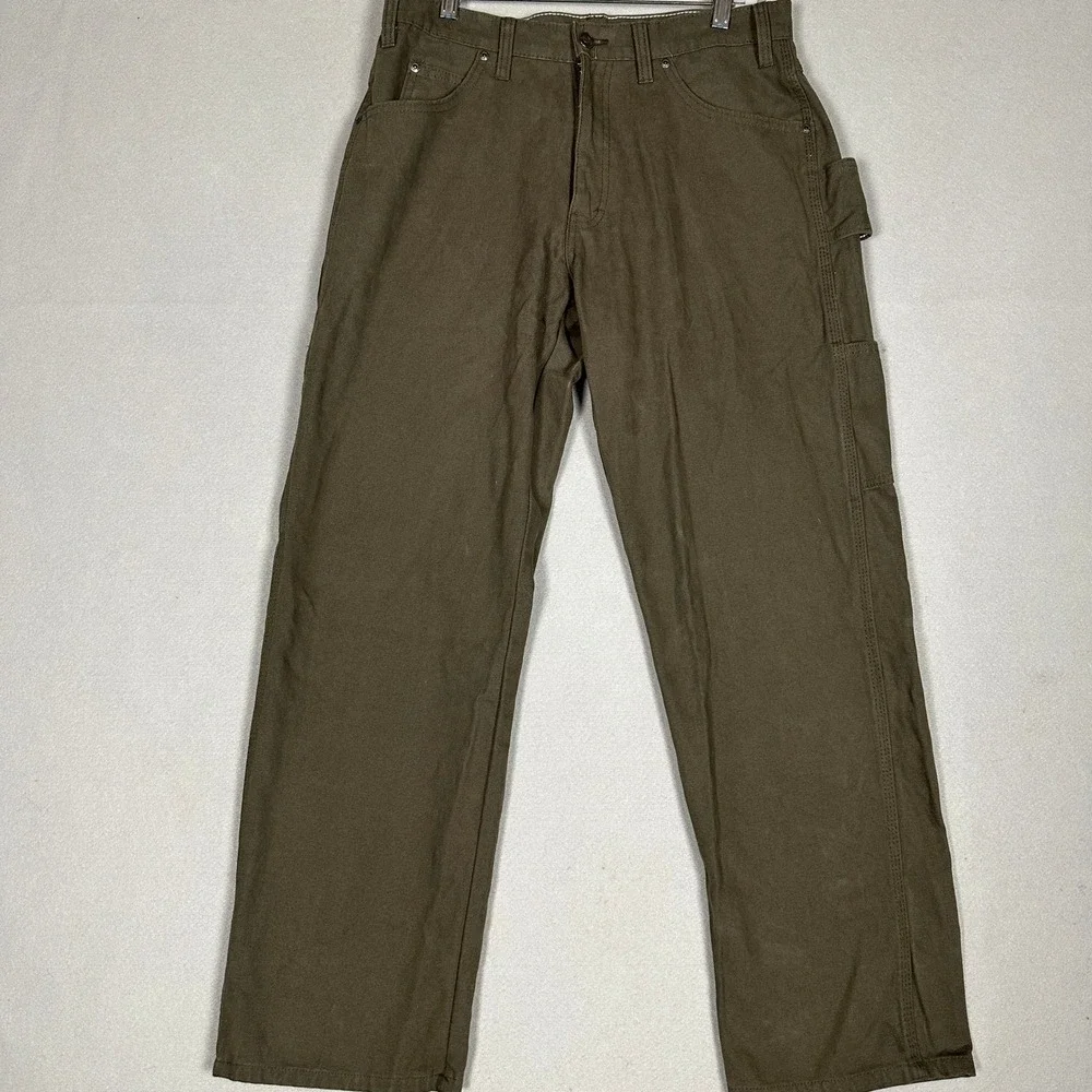 Dickies Pants Mens 32X30 Brown Duck Canvas Relaxed Fit Carpenter Utility Cargo